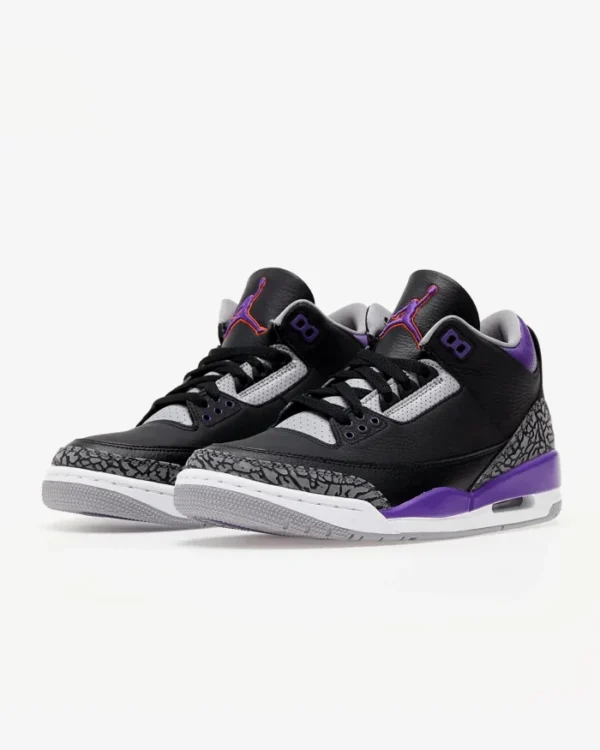 Air Jordan 3 Black Court Purple - Imagen 3